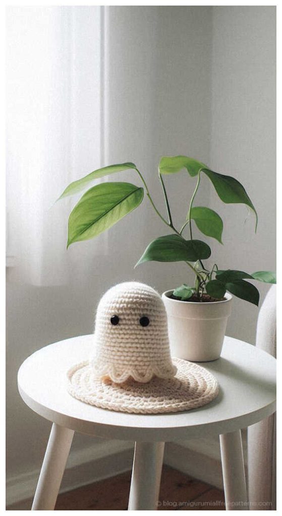 No Sew Amigurumi Pattern: Fast-track ghost project for last minute DIY gifts, AI rendering.