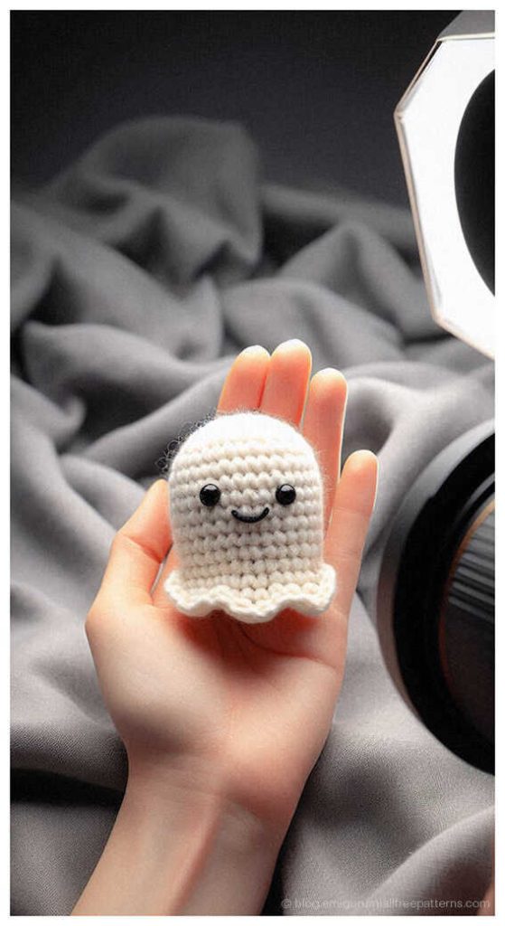 DIY Crochet Gift Idea: Personalized no sew mini ghost plushie for kids, AI generated version.